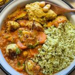 vegan Moroccan cauliflower, cashew and lentil stew featured image