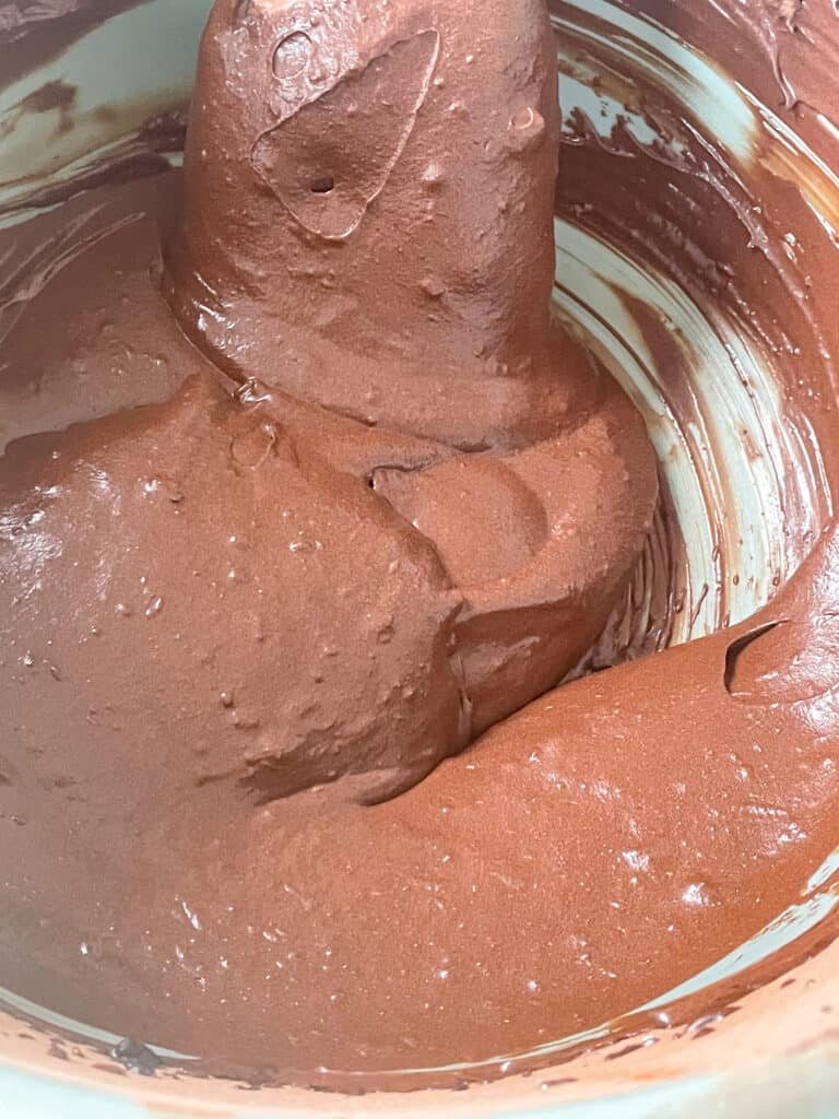 melted chocolate whipped through frosting.