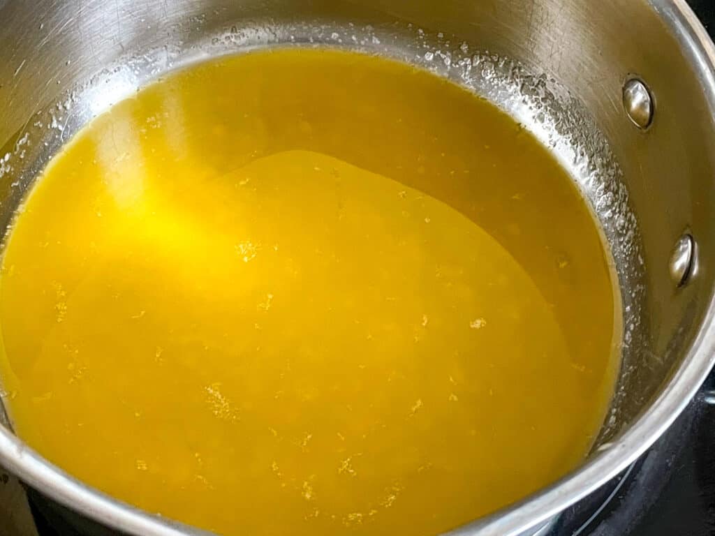 margarine melted in saucepan.