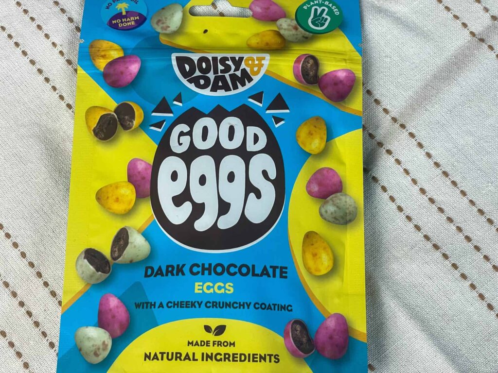 a packet of vegan mini eggs.