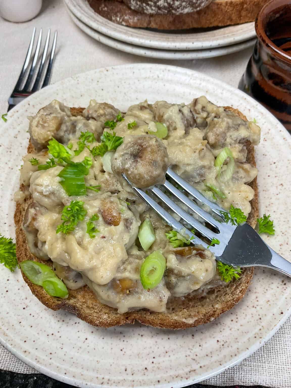 Vegan Mushroom Steak Diane (Creamy Retro Sauce) - Traditional Plant