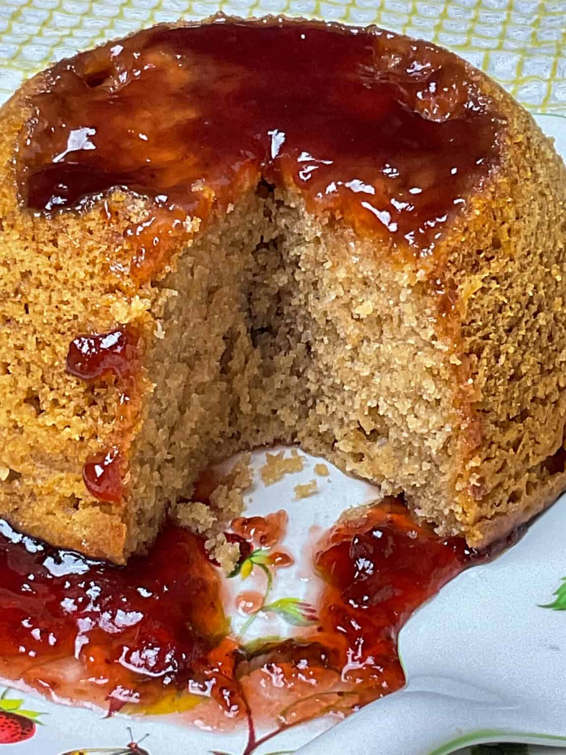 Slow Cooker Steamed Jam Pudding Traditional PlantBased Cooking