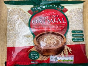 A bag of Scottish baking oatmeal.