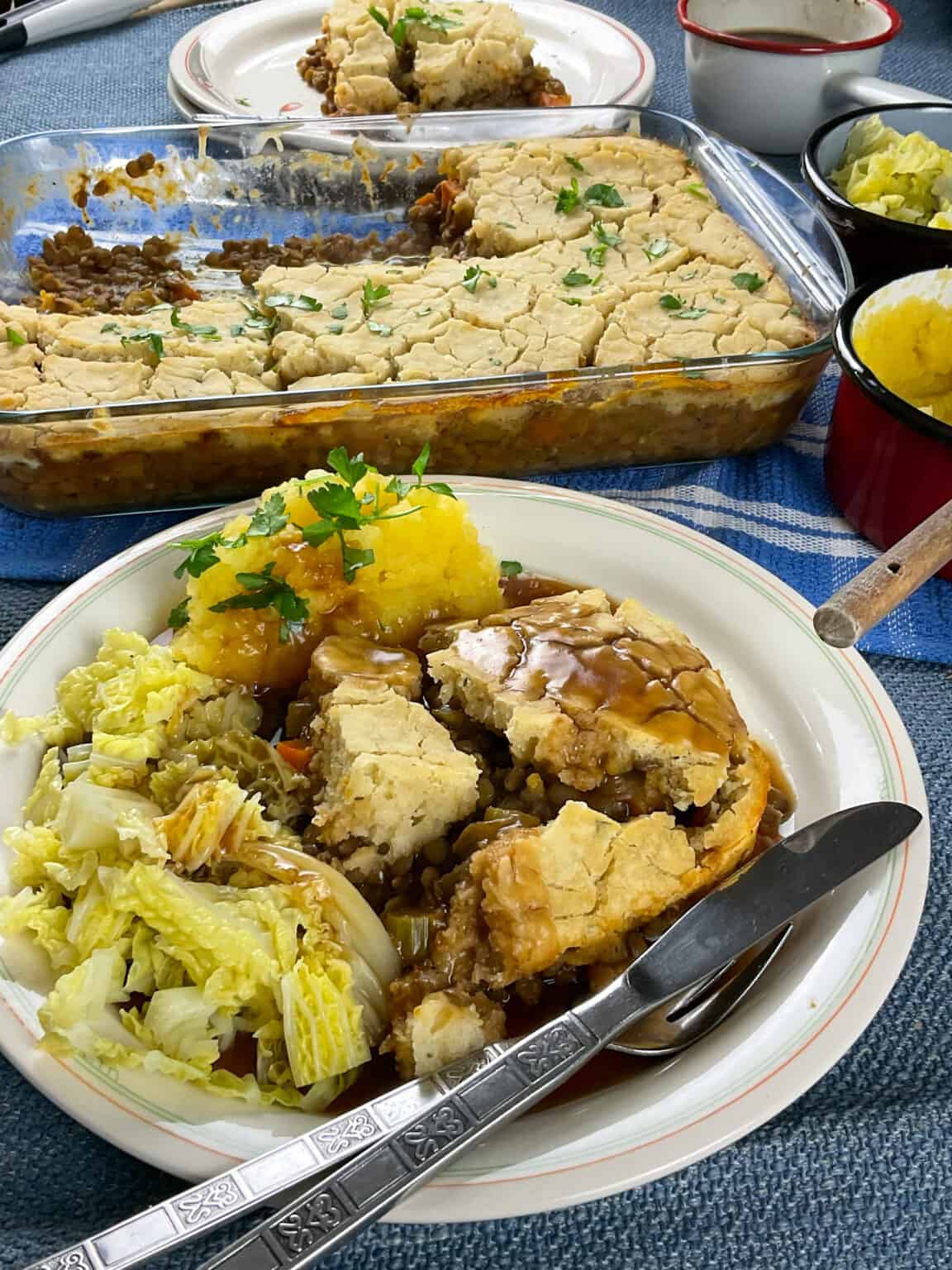 Vegan Cheese, Onion And Potato Pie (Old British School Dinners