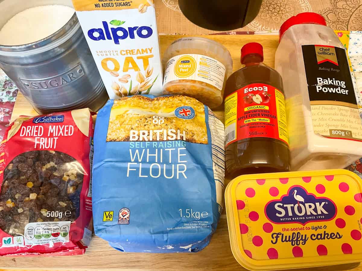 Ingredients for cake.