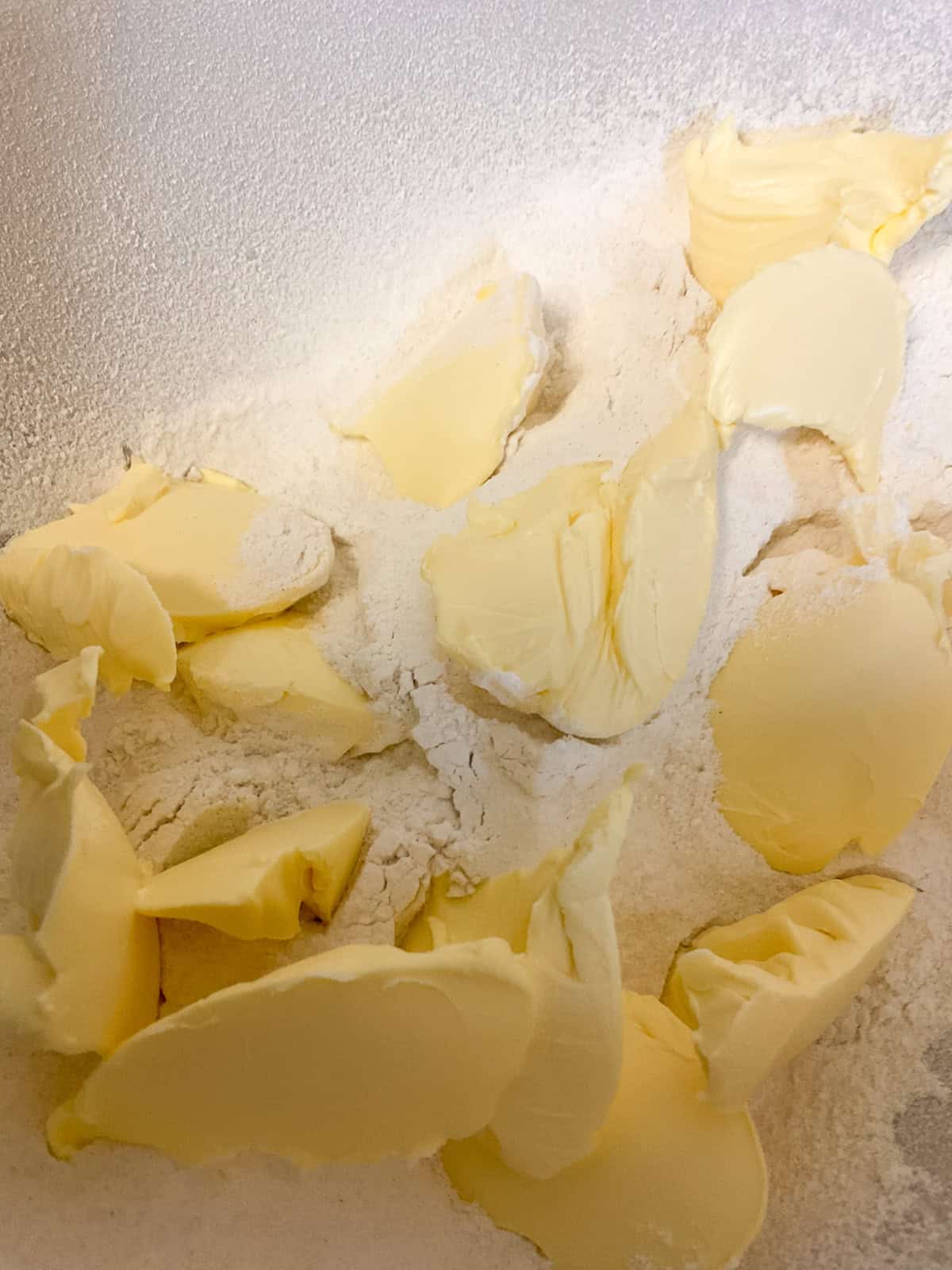 Margarine in mixing bowl.