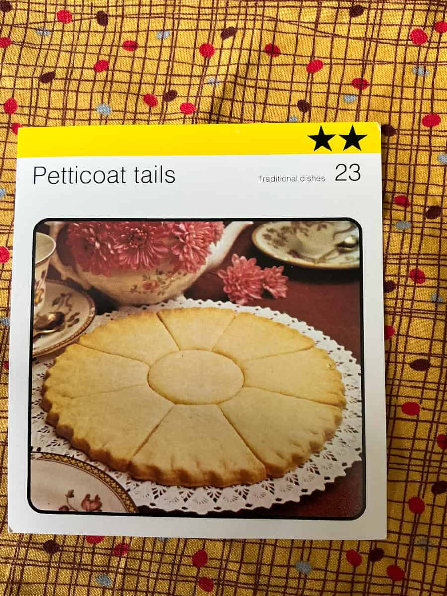 Image of Petticoat tails recipe card.